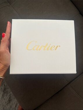 Cartier White Box with Gold Script Logo